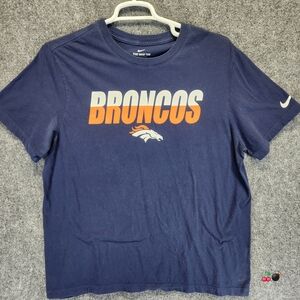 Nike NFL Shirt Men's XL Dri-Fit Denver Broncos Navy Blue Football Tee
